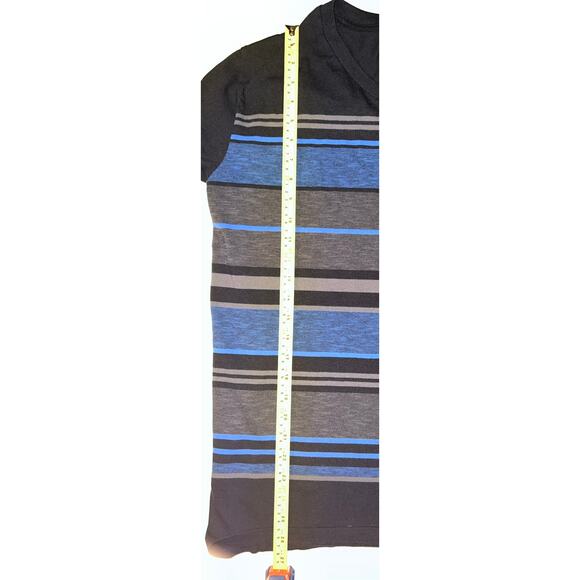 Tony Hawk Striped Blue and Gray Skater T-Shirt with Pocket - Picture 7 of 8